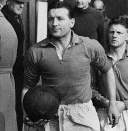 Mar 1952: Bob Paisley of Liverpool FC. leads out the team.