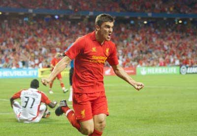 Adam Morgan celebrates his goal against Toronto FC (Pic: David Rawcliffe)