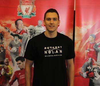 Stewart Downing in Anthony Nolan shirt