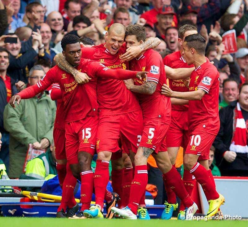 Sturridge after scoring the winner against Manchester United at Anfield (Pic: David Rawcliff / PropagandaPhoto)