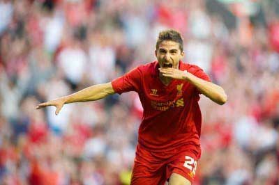 Fabio Borini biting his hand - (CREDIT: DAVE RAWCLIFFE/PROPAGANDA PHOTOS)