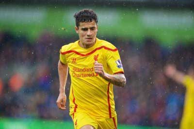 Philippe Coutinho plays for Liverpool vs Crystal Palace