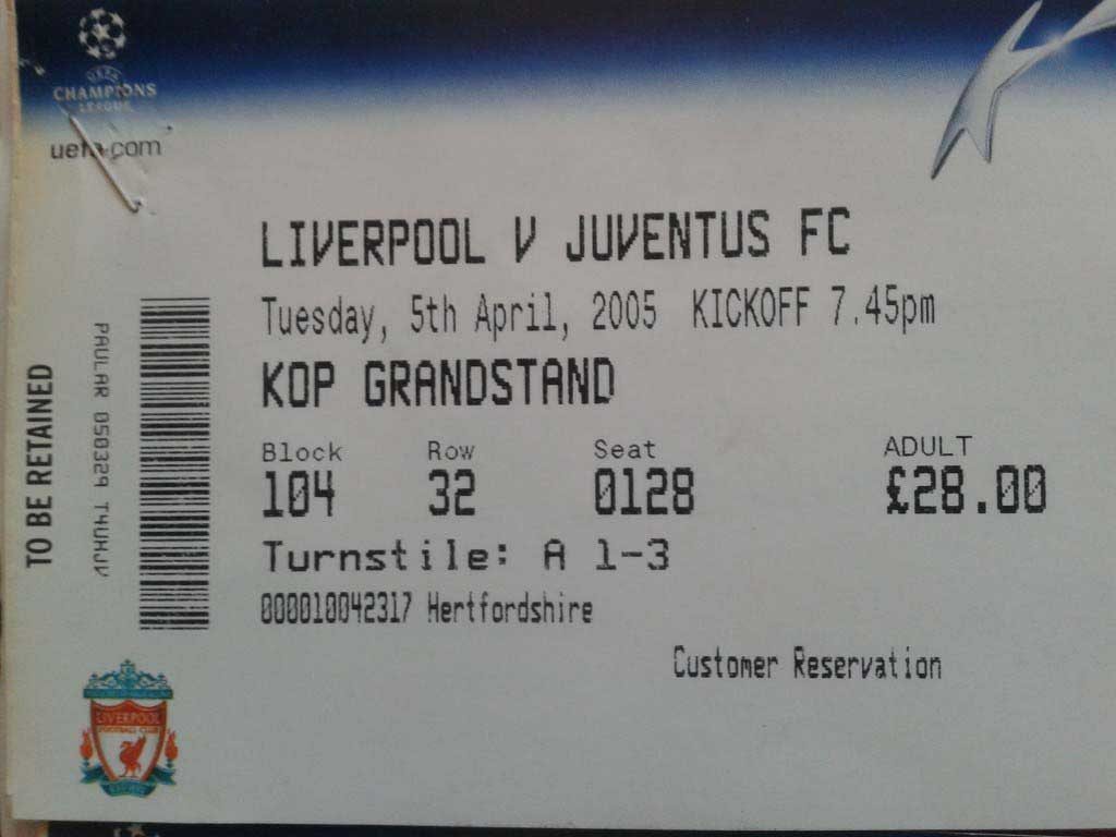 JUST THE TICKET FIVE FAVOURITE LIVERPOOL STUBS 2 The Anfield Wrap
