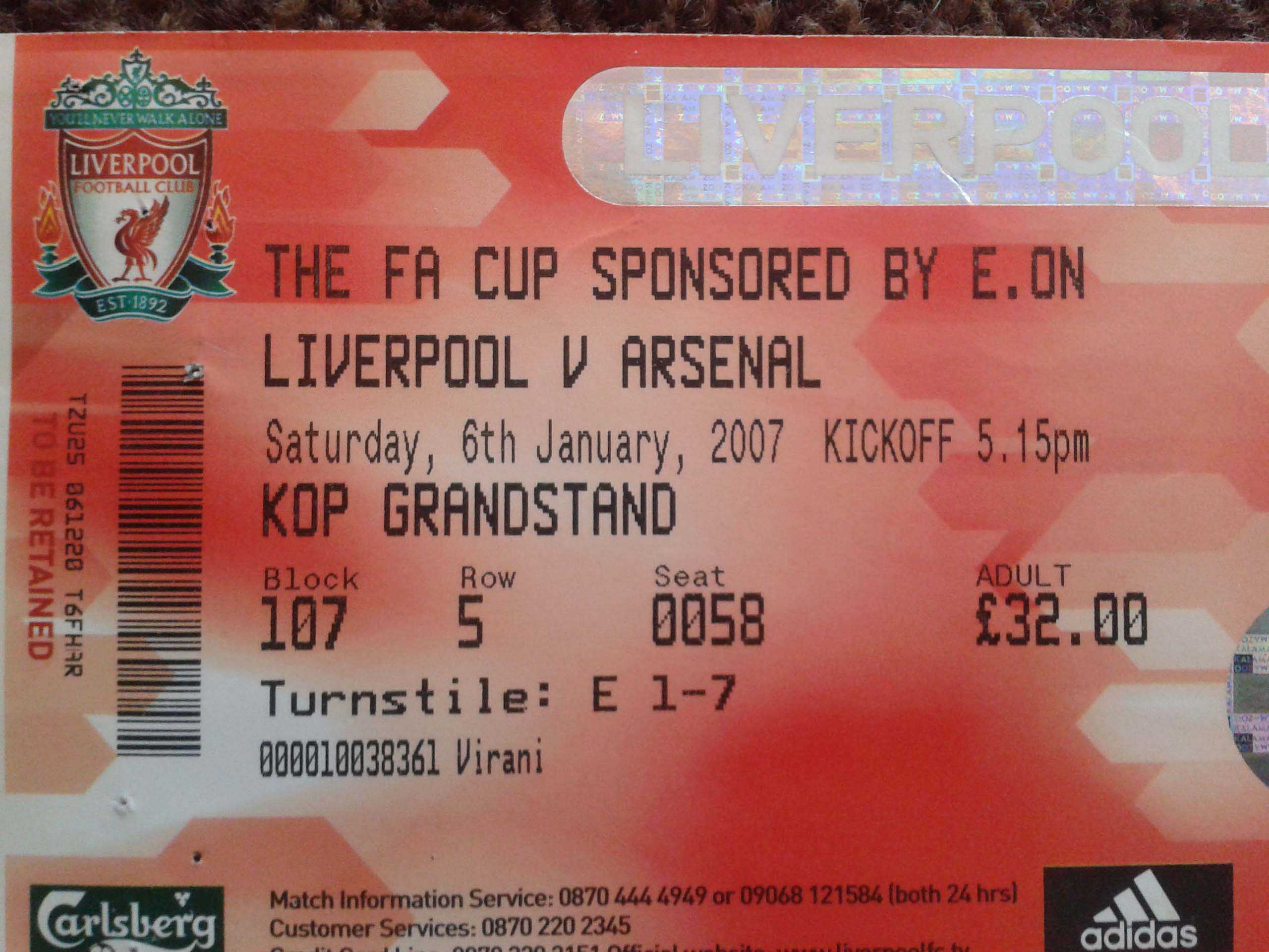 JUST THE TICKET: FIVE FAVOURITE LIVERPOOL STUBS #2 - The Anfield Wrap