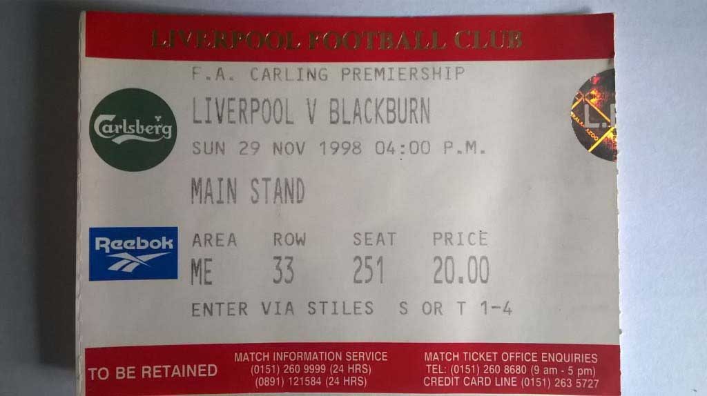 JUST THE TICKET FIVE FAVOURITE LIVERPOOL STUBS 3 The Anfield Wrap