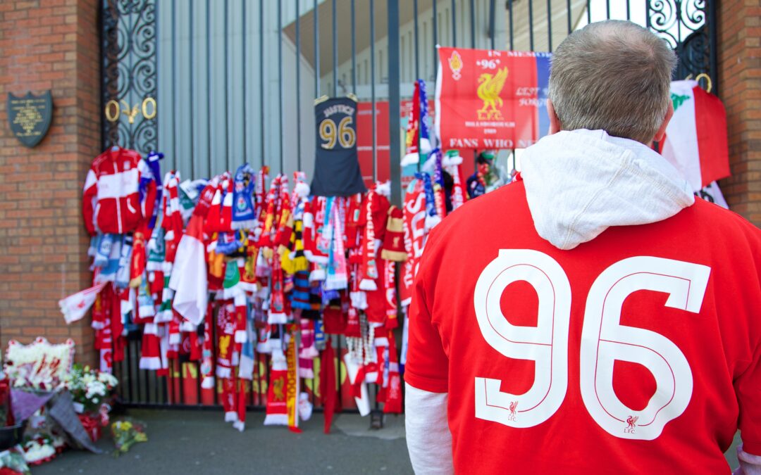 Liverpool Supporter at Shankly Gates Hillsborough