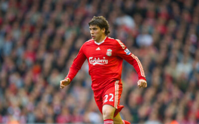 Liverpool's Emiliano Insua in action against Sunderland during the Premiership match at Anfield