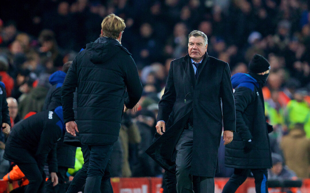 Liverpool's manager Jürgen Klopp and former Everton manager Sam Allardyce