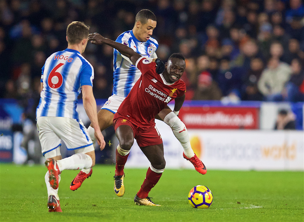 HUDDERSFIELD, ENGLAND - Tuesday, January 30, 2018: Liverpool's Sadio Mane during the FA Premier League match between Huddersfield Town FC and Liverpool FC at the John Smith's Stadium. (Pic by David Rawcliffe/Propaganda)