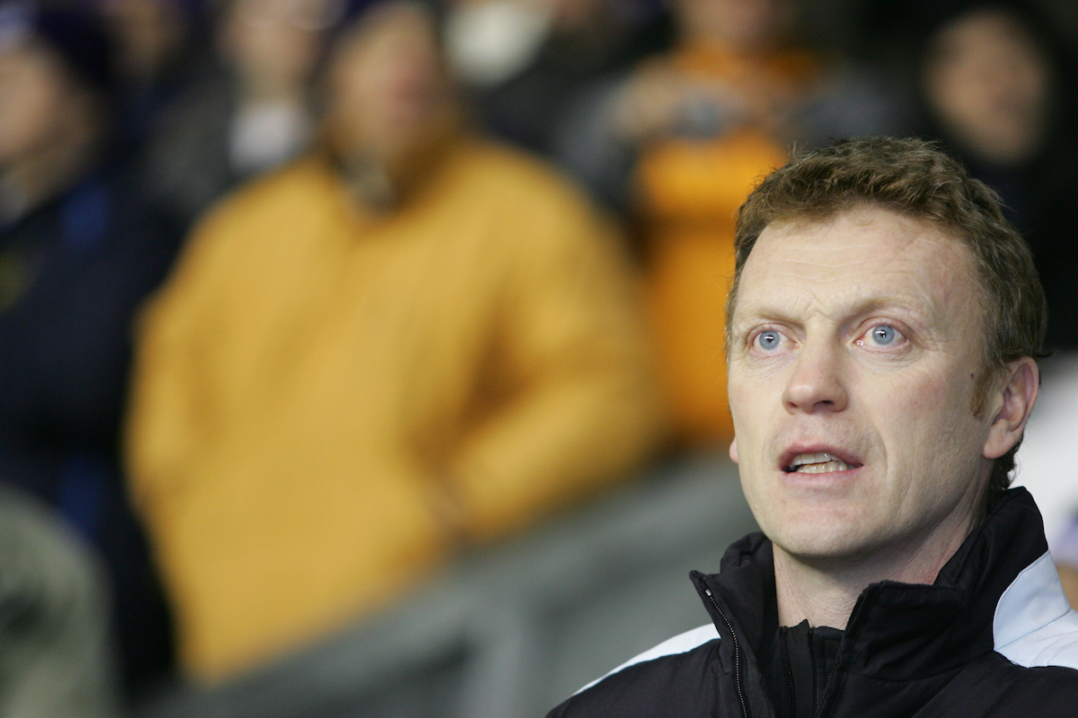WIGAN, ENGLAND - TUESDAY, JANUARY 31st, 2006: Everton's manager David Moyes before the Premiership match against Wigan Athletic at the JJB Stadium. (Pic by Chris Brunskill/Propaganda)