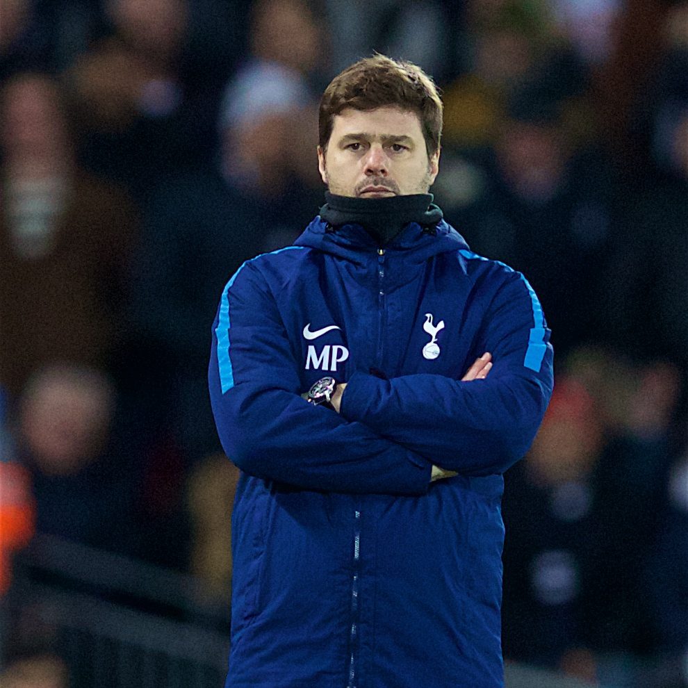 LIVERPOOL, ENGLAND - Sunday, February 4, 2018: Tottenham Hotspur's manager Mauricio Pochettino during the FA Premier League match between Liverpool FC and Tottenham Hotspur FC at Anfield. (Pic by David Rawcliffe/Propaganda)