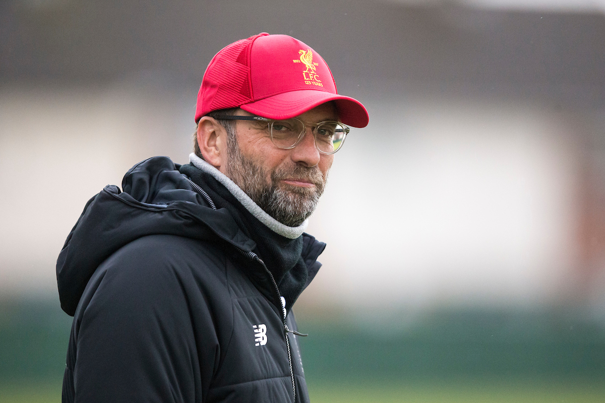 LIVERPOOL, ENGLAND - Monday, March 5, 2018: Liverpool's manager Jürgen Klopp during a training session at Melwoood ahead of the UEFA Champions League Round of 16 2nd leg match between Liverpool FC and FC Porto. (Pic by Paul Greenwood/Propaganda)