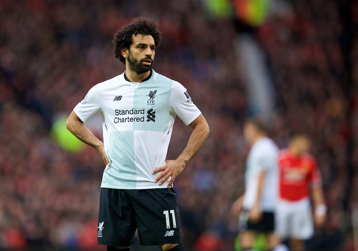 MANCHESTER, ENGLAND - Saturday, March 10, 2018: Liverpool's Mohamed Salah during the FA Premier League match between Manchester United FC and Liverpool FC at Old Trafford. (Pic by David Rawcliffe/Propaganda)