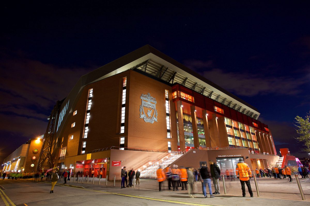 LIVERPOOL, ENGLAND - Wednesday, November 1, 2017: A general view of the exterior of the new Main Stand at Anfield before the UEFA Champions League Group E match between Liverpool FC and NK Maribor. (Pic by David Rawcliffe/Propaganda)