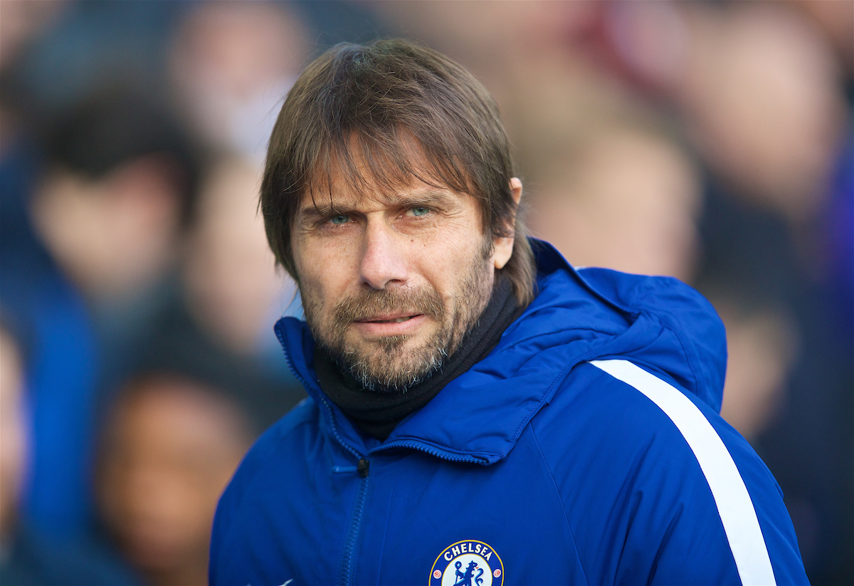 LIVERPOOL, ENGLAND - Saturday, December 23, 2017: Chelsea's manager Antonio Conte before the FA Premier League match between Everton and Chelsea at Goodison Park. (Pic by David Rawcliffe/Propaganda)