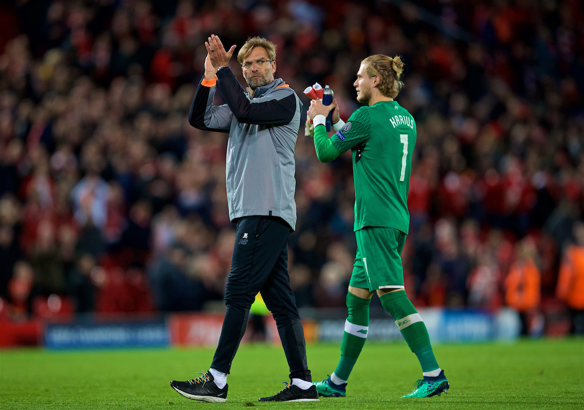 LIVERPOOL, ENGLAND - Tuesday, April 24, 2018: Liverpool's manager Jürgen Klopp after the UEFA Champions League Semi-Final 1st Leg match between Liverpool FC and AS Roma at Anfield. (Pic by David Rawcliffe/Propaganda)