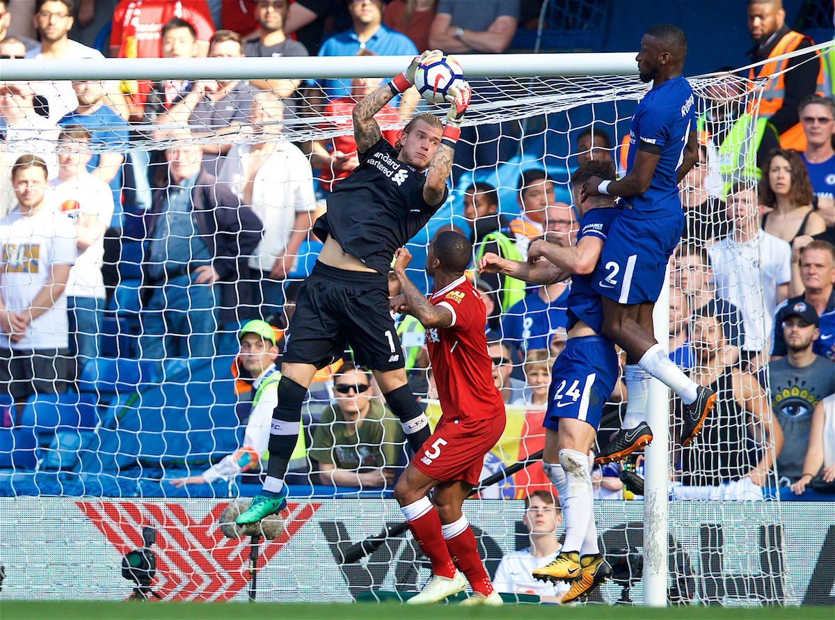 LONDON, ENGLAND - Sunday, May 6, 2018: Liverpool's goalkeeper Loris Karius during the FA Premier League match between Chelsea FC and Liverpool FC at Stamford Bridge. (Pic by David Rawcliffe/Propaganda)