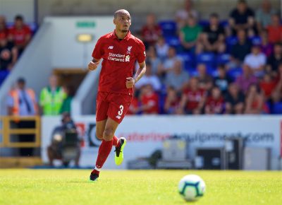 Fabinho during a preseason friendly match between Chester FC and Liverpool FC at the Deva Stadium