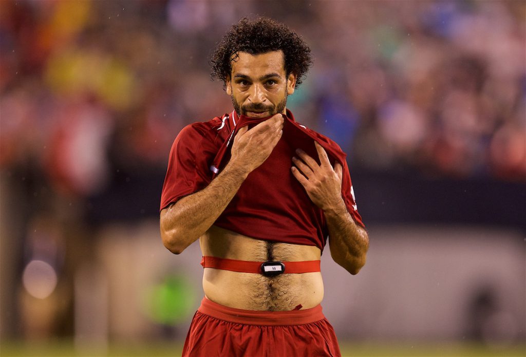 NEW JERSEY, USA - Wednesday, July 25, 2018: Liverpool's Mohamed Salah during a preseason International Champions Cup match between Manchester City FC and Liverpool FC at the Met Life Stadium. (Pic by David Rawcliffe/Propaganda)