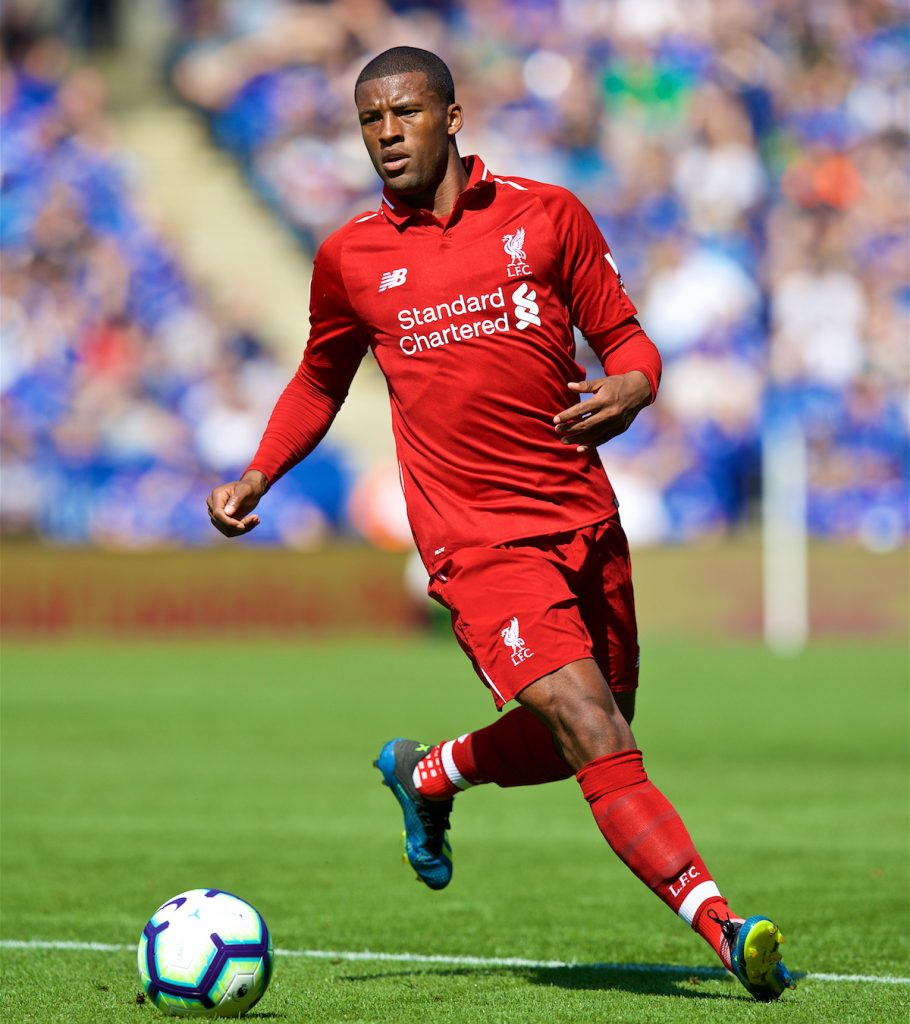 LEICESTER, ENGLAND - Saturday, September 1, 2018: Liverpool's Georginio Wijnaldum during the FA Premier League match between Leicester City and Liverpool at the King Power Stadium. (Pic by David Rawcliffe/Propaganda)