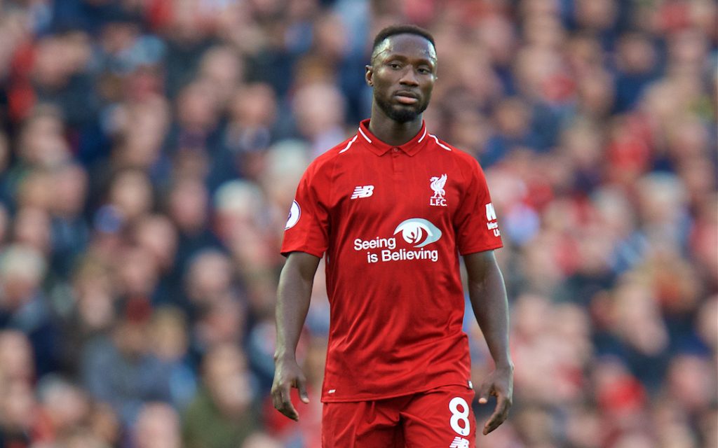 LIVERPOOL, ENGLAND - Sunday, October 7, 2018: Liverpool's Naby Keita during the FA Premier League match between Liverpool FC and Manchester City FC at Anfield. (Pic by David Rawcliffe/Propaganda)