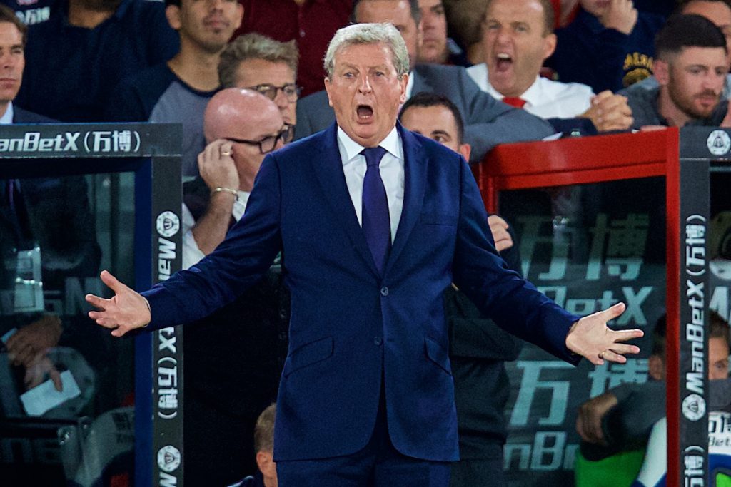 LONDON, ENGLAND - Monday, August 20, 2018: Crystal Palace's manager Roy Hodgson during the FA Premier League match between Crystal Palace and Liverpool FC at Selhurst Park. (Pic by David Rawcliffe/Propaganda)