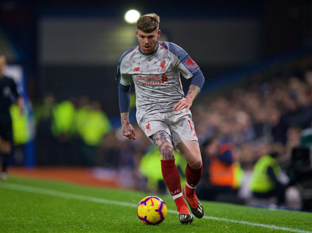 BURNLEY, ENGLAND - Wednesday, December 5, 2018: Liverpool's Alberto Moreno during the FA Premier League match between Burnley FC and Liverpool FC at Turf Moor. (Pic by David Rawcliffe/Propaganda)