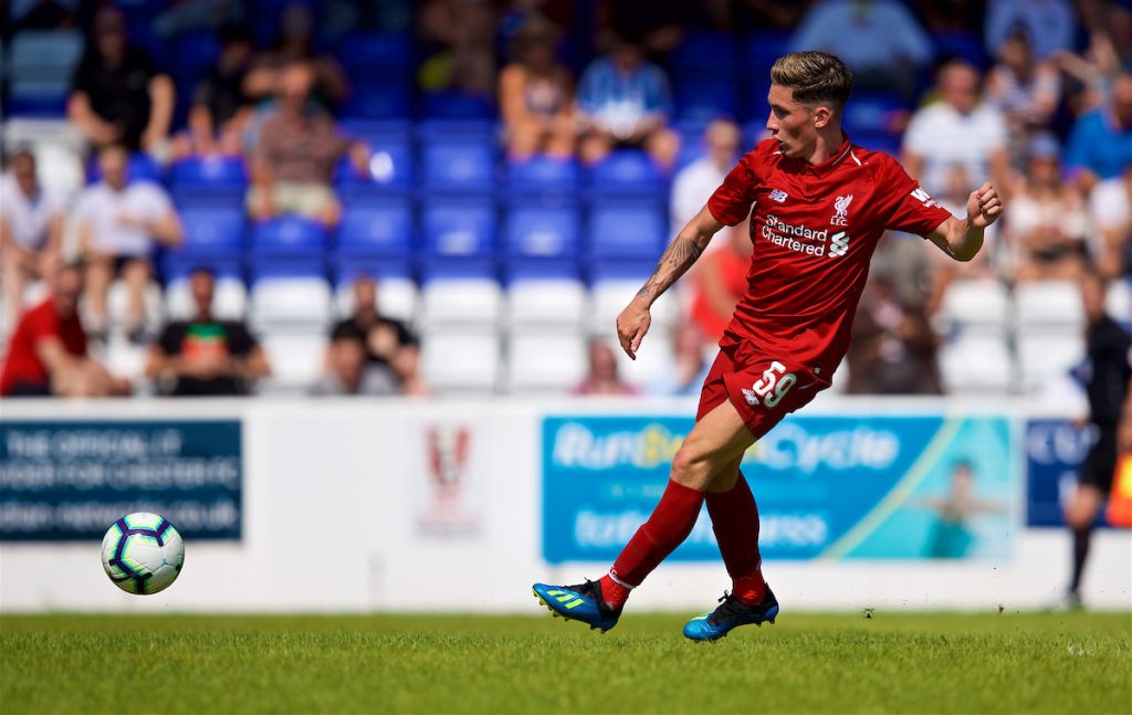 CHESTER, ENGLAND - Saturday, July 7, 2018: Liverpool's Harry Wilson scores his sides second goal during a preseason friendly match between Chester FC and Liverpool FC at the Deva Stadium. (Pic by Paul Greenwood/Propaganda)