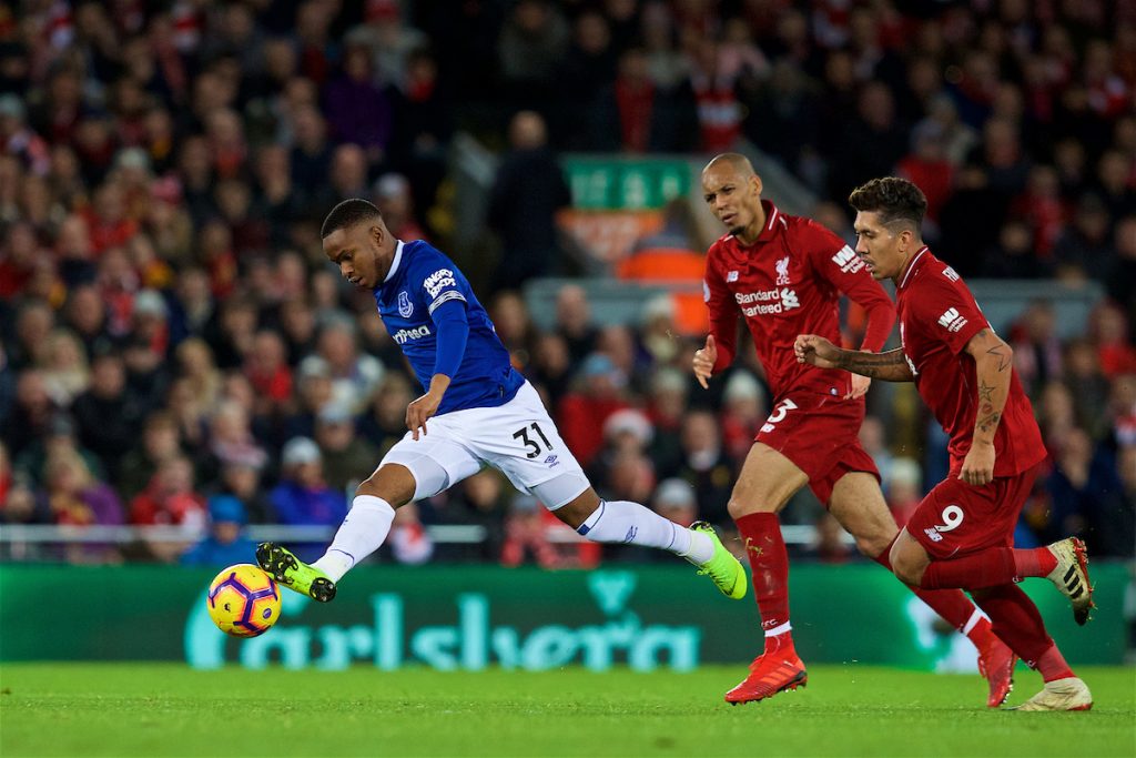 LIVERPOOL, ENGLAND - Sunday, December 2, 2018: Everton's Ademola Lookman during the FA Premier League match between Liverpool FC and Everton FC at Anfield, the 232nd Merseyside Derby. (Pic by Paul Greenwood/Propaganda)