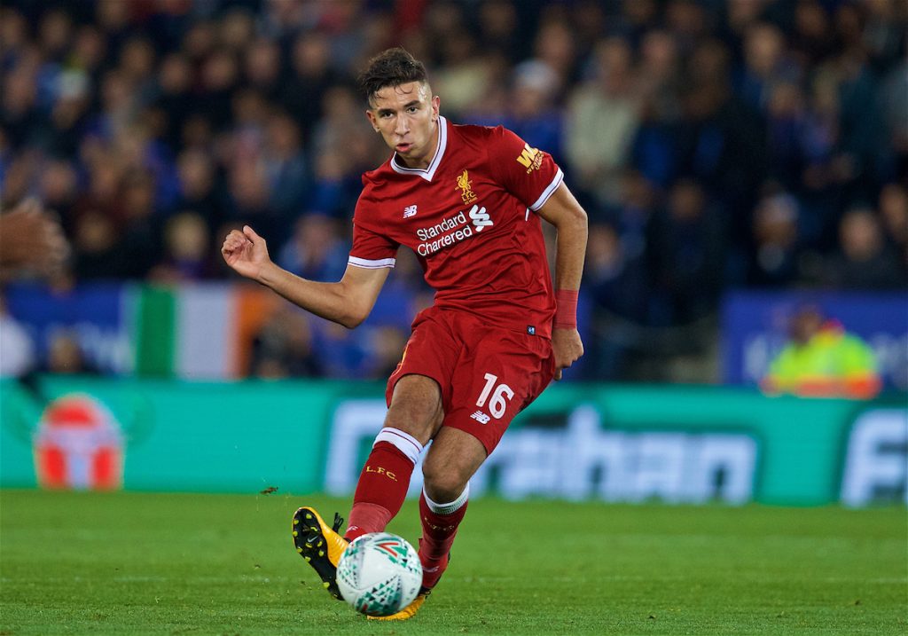 LEICESTER, ENGLAND - Tuesday, September 19, 2017: Liverpool's Marko Grujic during the Football League Cup 3rd Round match between Leicester City and Liverpool at the King Power Stadium. (Pic by David Rawcliffe/Propaganda)