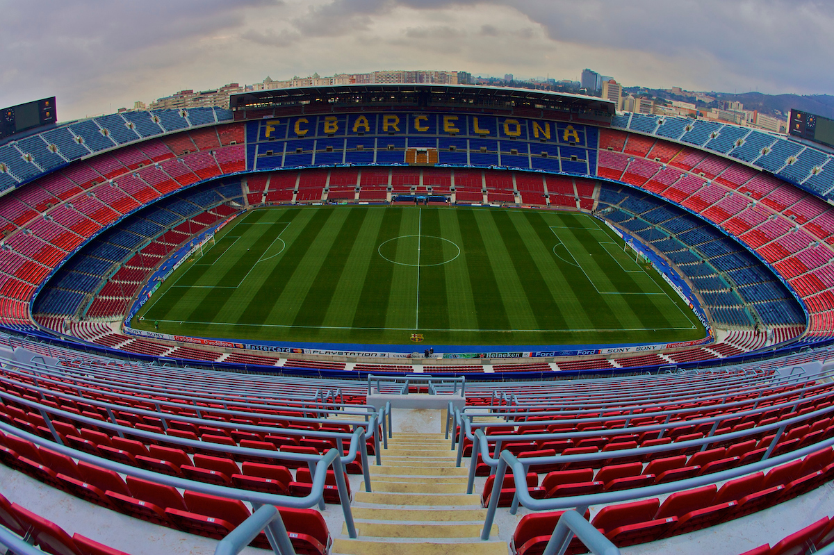 Barcelona, Spain - Wednesday, February 21, 2007: The scene awaiting the Liverpool fans in the Nou Camp before the UEFA Champions League First Knockout Round 1st Leg match between FC Barcelona and Liverpool at the Nou Camp. (Pic by David Rawcliffe/Propaganda)