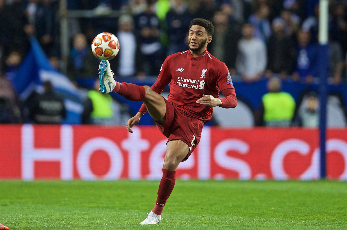 PORTO, PORTUGAL - Wednesday, April 17, 2019: Liverpool's Joe Gomez during the UEFA Champions League Quarter-Final 2nd Leg match between FC Porto and Liverpool FC at Estádio do Dragão. (Pic by David Rawcliffe/Propaganda)