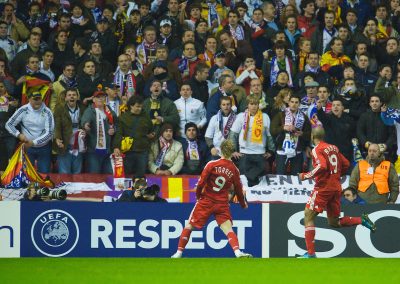 Fernando Torres scores for Liverpool against Real Madrid