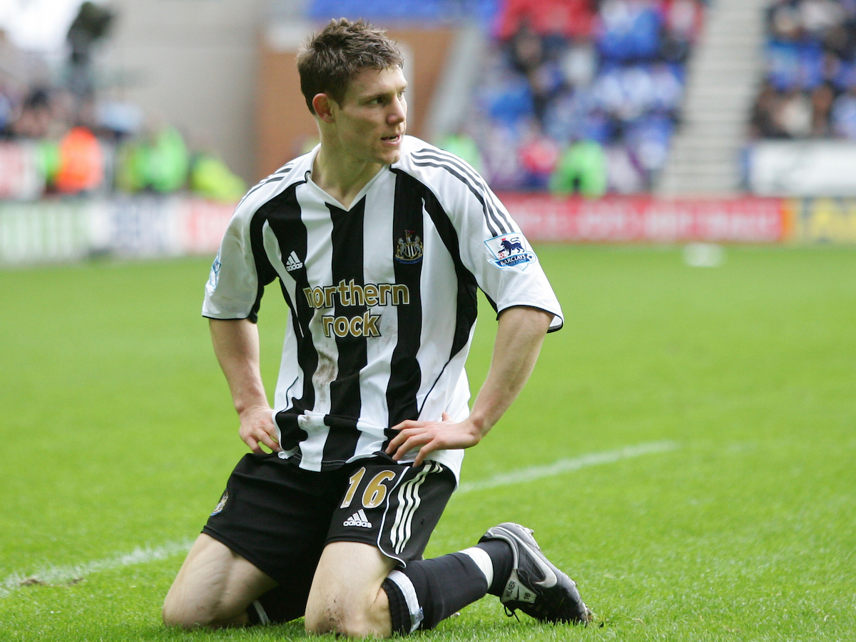 Wigan, England - Sunday, February 25, 2007: Newcastle United's James Milner looks dejected as they fail to score a goal against Wigan Athletic during the Premiership match at the JJB Stadium. (Pic by David Rawcliffe/Propaganda)