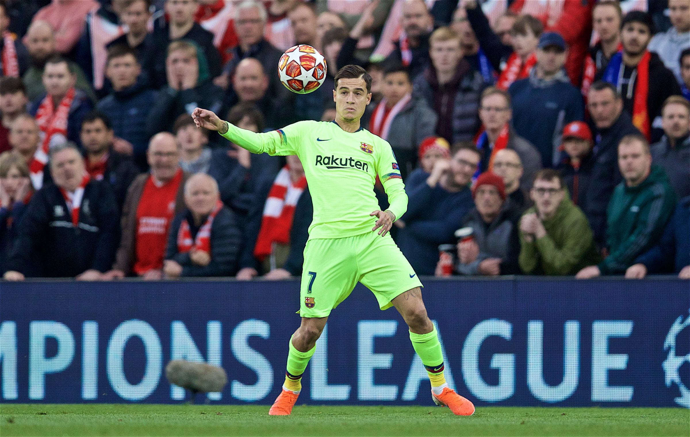 LIVERPOOL, ENGLAND - Tuesday, May 7, 2019: FC Barcelona's Philippe Coutinho Correia during the UEFA Champions League Semi-Final 2nd Leg match between Liverpool FC and FC Barcelona at Anfield. (Pic by David Rawcliffe/Propaganda)