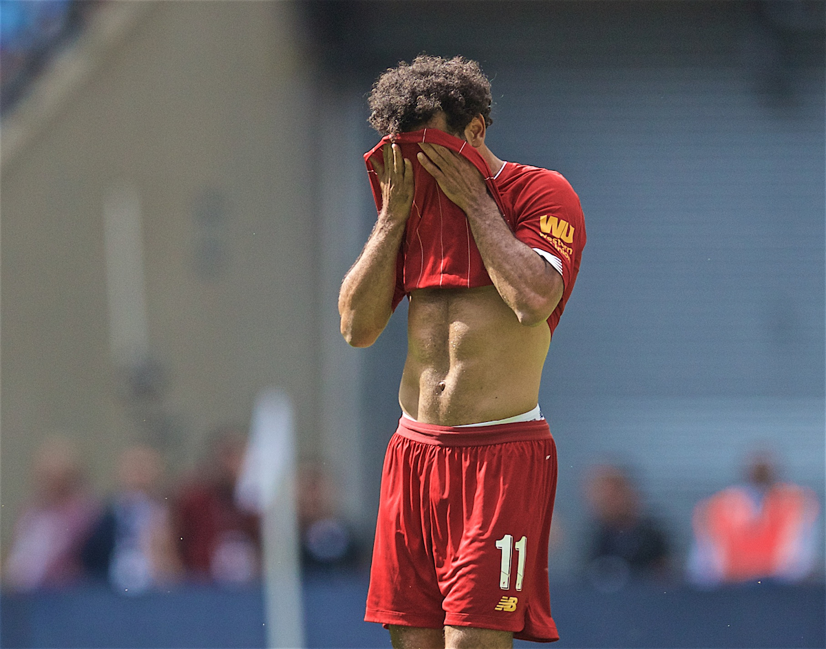 LONDON, ENGLAND - Sunday, August 4, 2019: Liverpool's Mohamed Salah during the FA Community Shield match between Manchester City FC and Liverpool FC at Wembley Stadium. (Pic by David Rawcliffe/Propaganda)