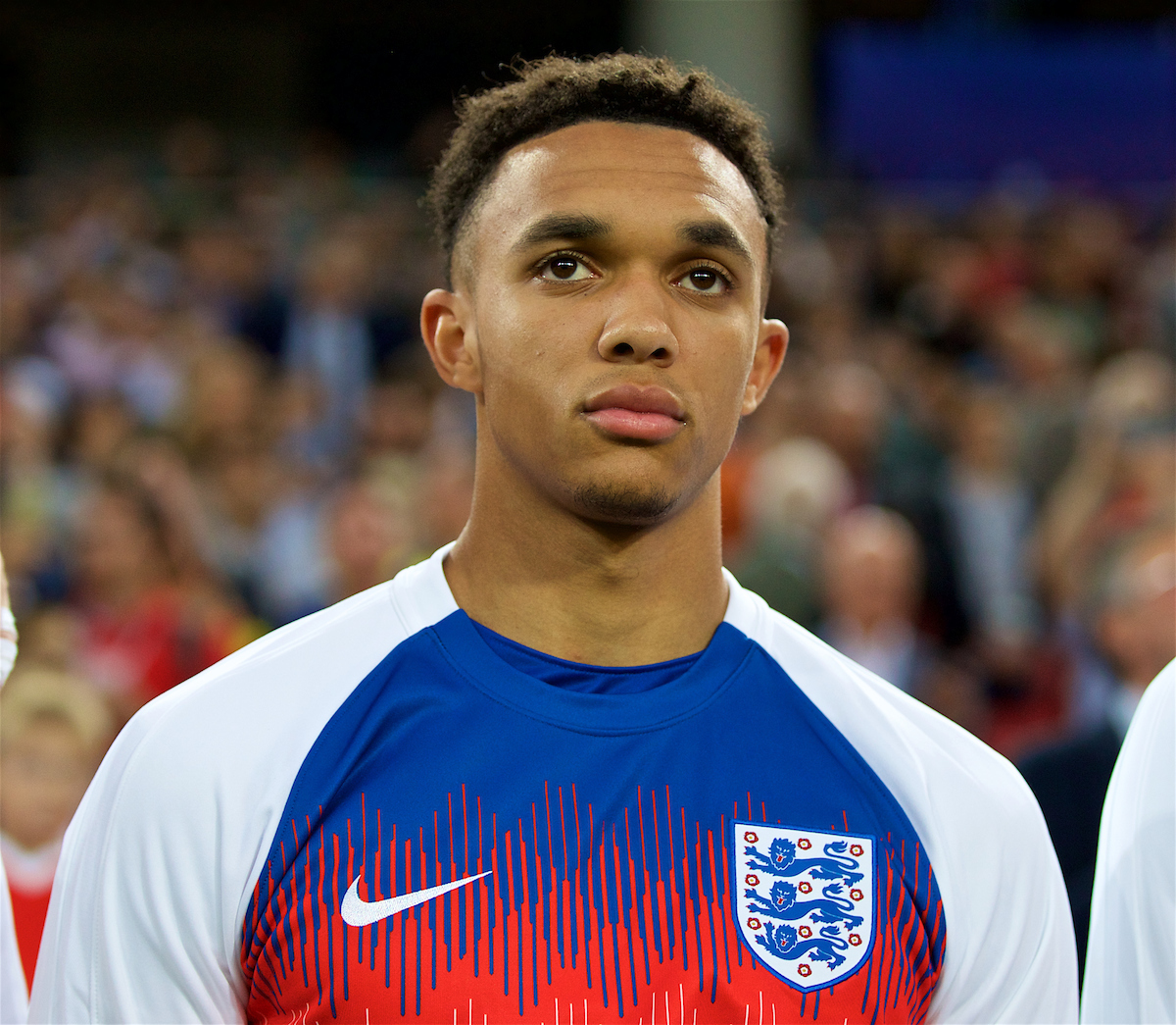 England's substitute Liverpool full-back Trent Alexander-Arnold on the bench before the FIFA World Cup Russia 2018 Round of 16 match between Colombia and England at the Spartak Stadium
