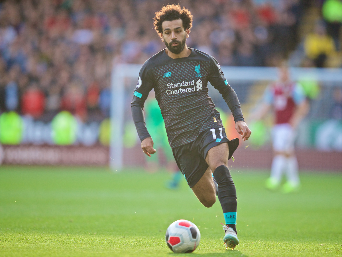 BURNLEY, ENGLAND - Saturday, August 31, 2019: Liverpool's Mohamed Salah during the FA Premier League match between Burnley FC and Liverpool FC at Turf Moor. (Pic by David Rawcliffe/Propaganda)