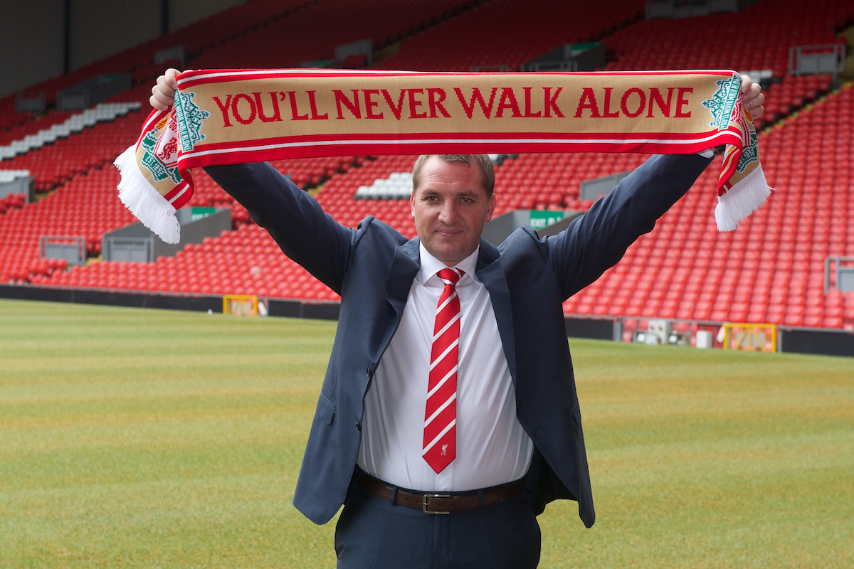 LIVERPOOL, ENGLAND - Friday, June 1, 2012: Liverpool's new manager Brendan Rodgers poses during a photocall to announce him as the new manager of Liverpool Football Club at Anfield. (Pic by Chris Brunskill/Propaganda)