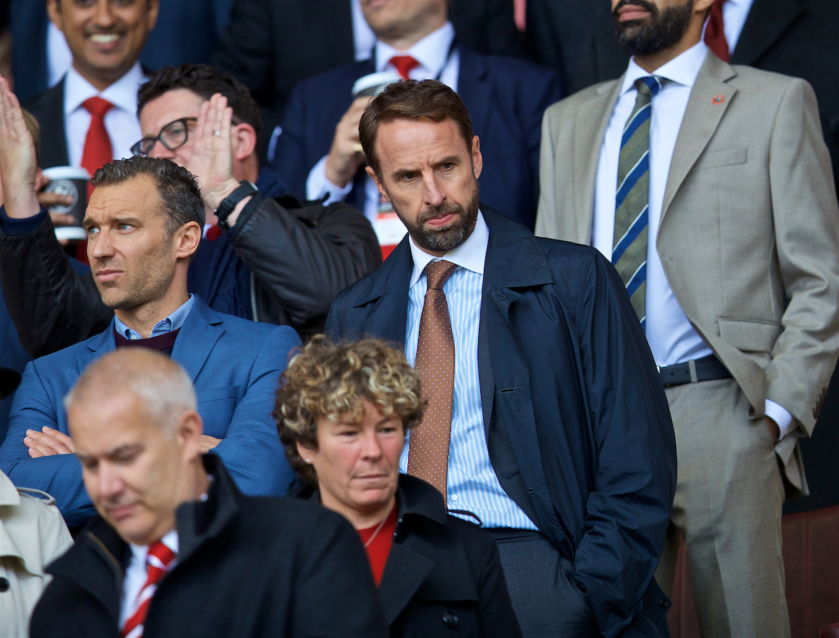 SHEFFIELD, ENGLAND - Thursday, September 26, 2019: England manager Gareth Southgate during the FA Premier League match between Sheffield United FC and Liverpool FC at Bramall Lane. (Pic by David Rawcliffe/Propaganda)