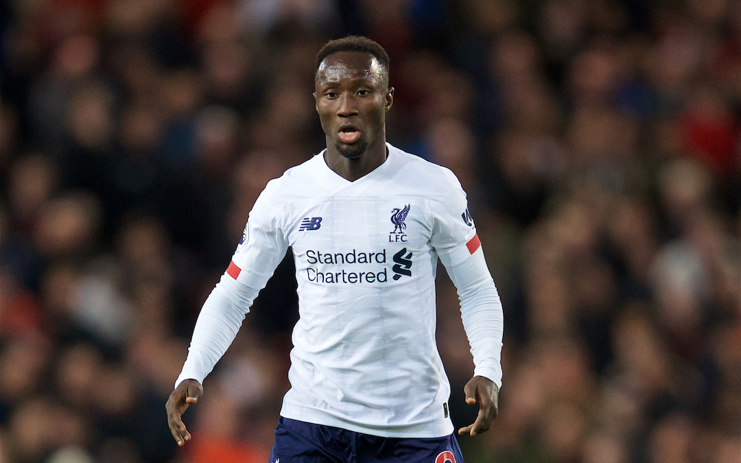 MANCHESTER, ENGLAND - Saturday, October 19, 2019: Liverpool's substitute Naby Keita during the FA Premier League match between Manchester United FC and Liverpool FC at Old Trafford. (Pic by David Rawcliffe/Propaganda)