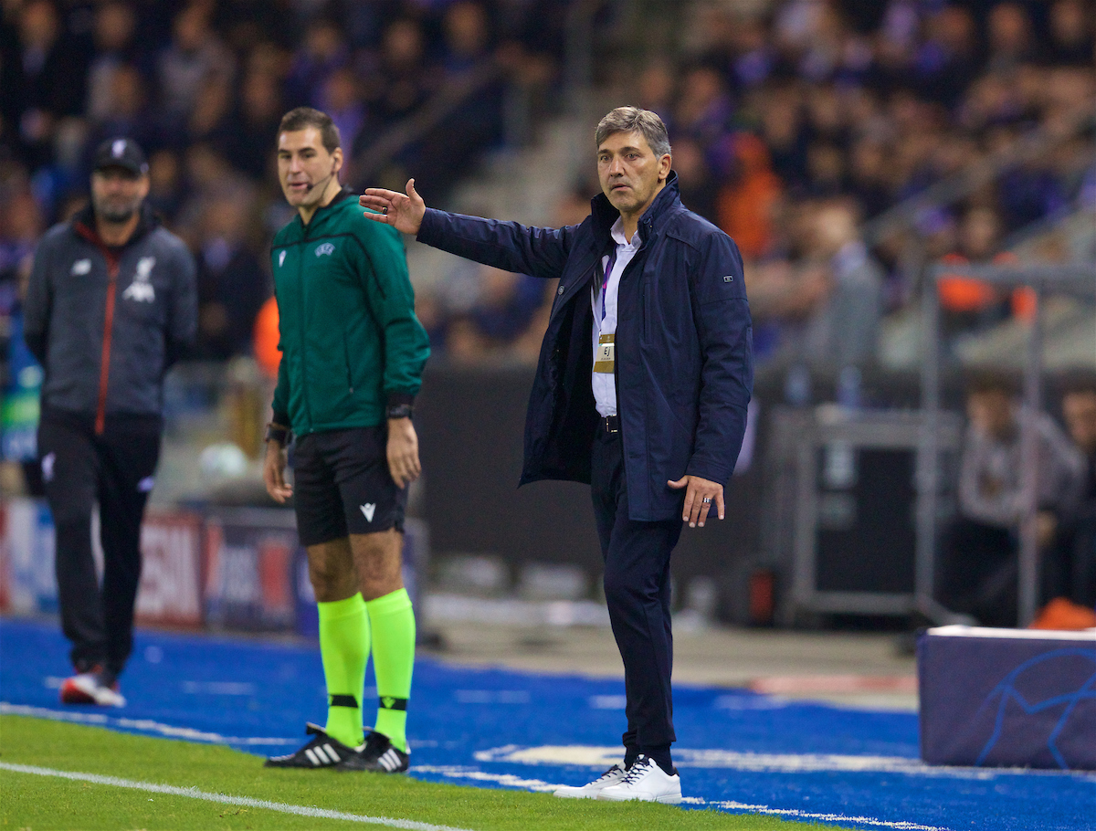 GENK, BELGIUM - Wednesday, October 23, 2019: KRC Genk's head coach Felice Mazzu during the UEFA Champions League Group E match between KRC Genk and Liverpool FC at the KRC Genk Arena. (Pic by David Rawcliffe/Propaganda)