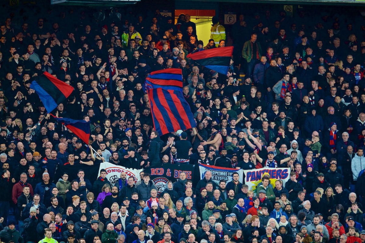 LONDON, ENGLAND - Saturday, November 23, 2019: Crystal Palace supporters during the FA Premier League match between Crystal Palace and Liverpool FC at Selhurst Park. (Pic by David Rawcliffe/Propaganda)