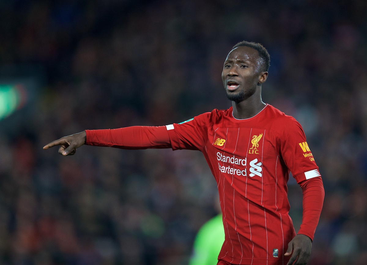 LIVERPOOL, ENGLAND - Wednesday, October 30, 2019: Liverpool's Naby Keita during the Football League Cup 4th Round match between Liverpool FC and Arsenal FC at Anfield. (Pic by David Rawcliffe/Propaganda)