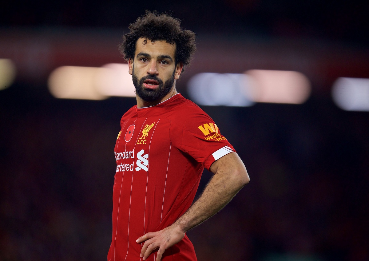 LIVERPOOL, ENGLAND - Sunday, November 10, 2019: Liverpool's Mohamed Salah during the FA Premier League match between Liverpool FC and Manchester City FC at Anfield. (Pic by David Rawcliffe/Propaganda)