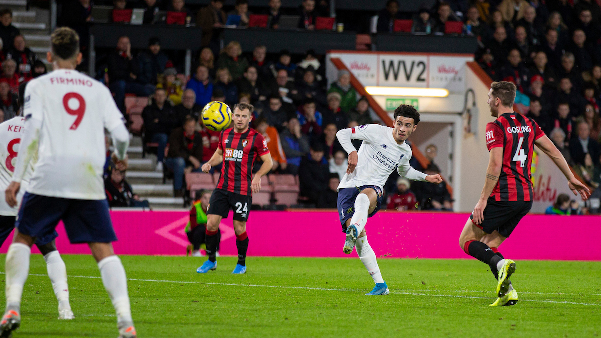 BOURNEMOUTH, ENGLAND - Saturday, December 7, 2019: Liverpool's Curtis Jones during the FA Premier League match between AFC Bournemouth and Liverpool FC at the Vitality Stadium. (Pic by David Rawcliffe/Propaganda)