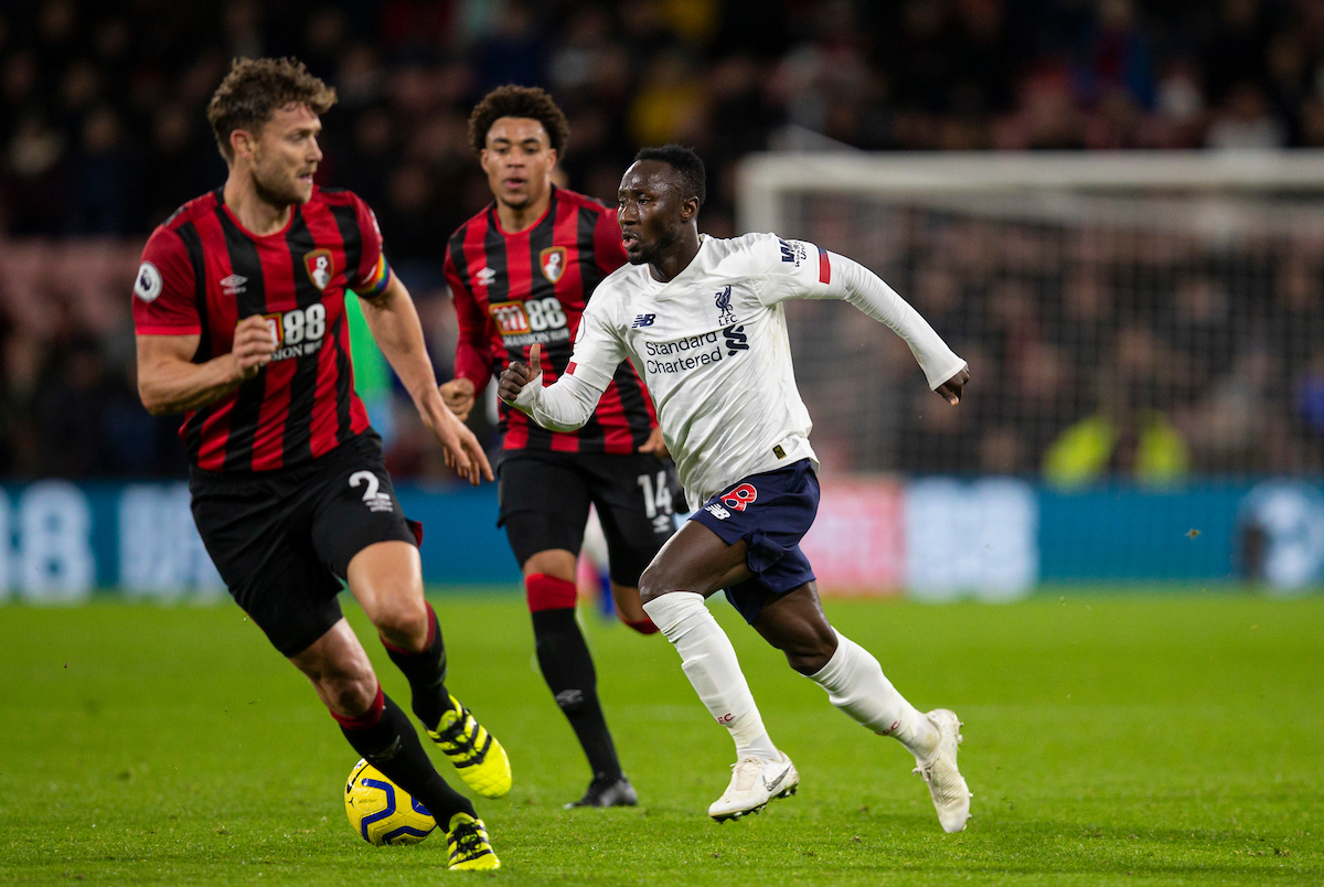BOURNEMOUTH, ENGLAND - Saturday, December 7, 2019: Liverpool's Naby Keita during the FA Premier League match between AFC Bournemouth and Liverpool FC at the Vitality Stadium. (Pic by David Rawcliffe/Propaganda)