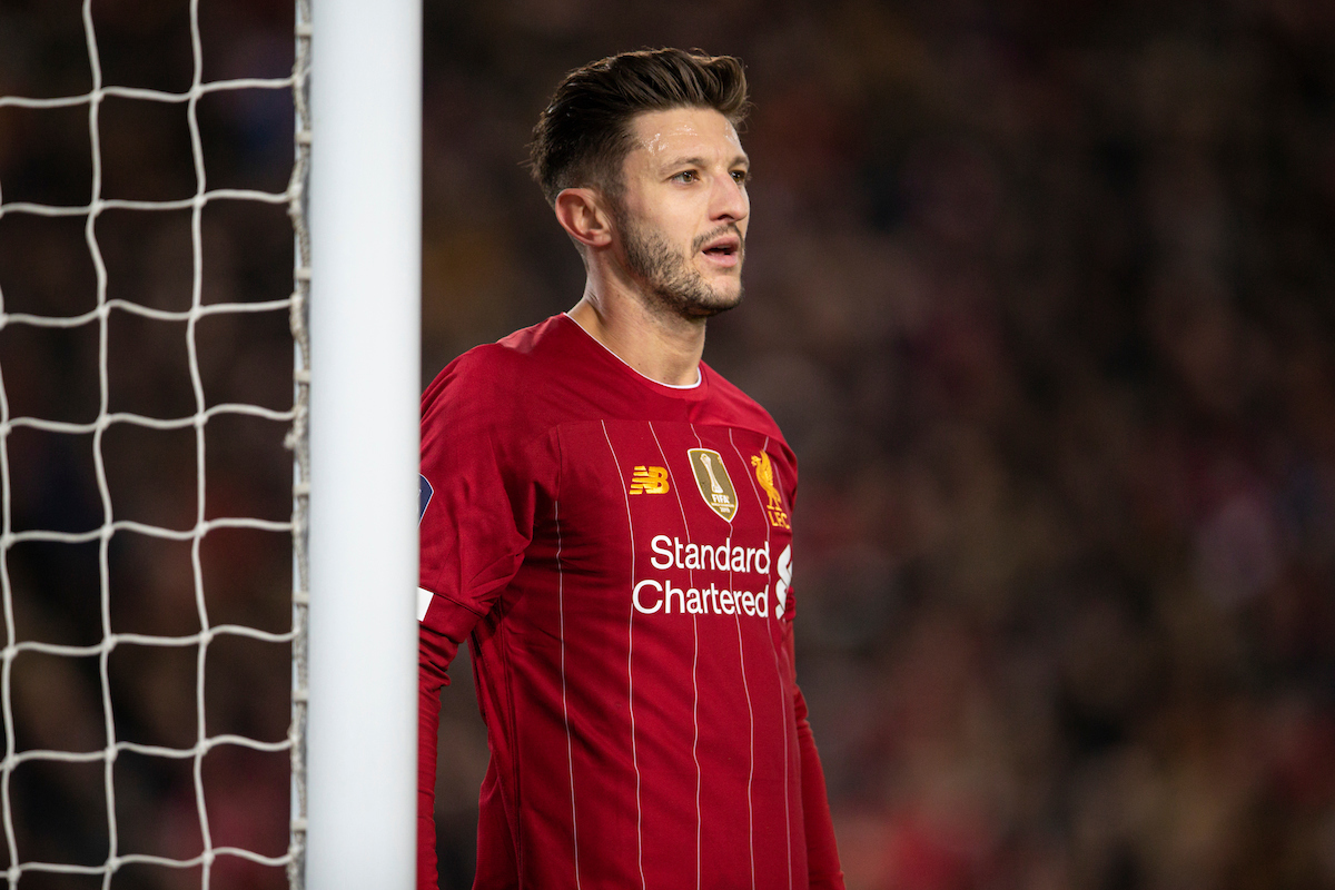 LIVERPOOL, ENGLAND - Sunday, January 5, 2020: Liverpool's Adam Lallana during the FA Cup 3rd Round match between Liverpool FC and Everton FC, the 235th Merseyside Derby, at Anfield. (Pic by David Rawcliffe/Propaganda)
