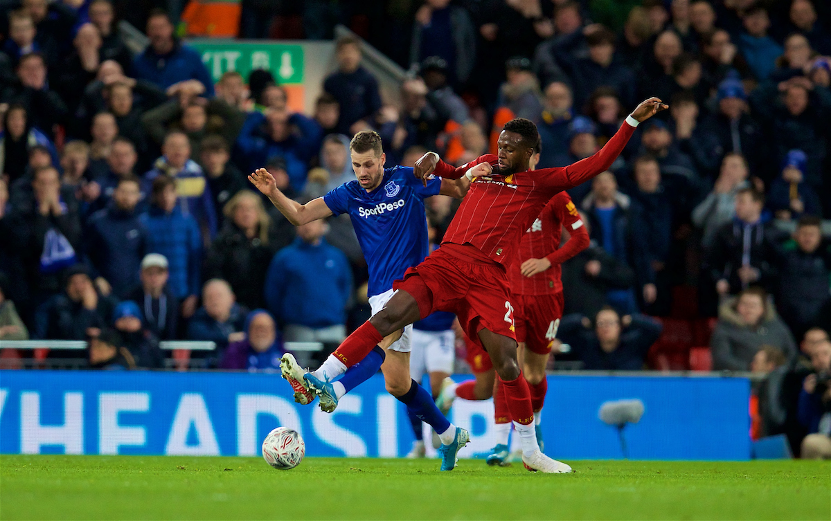 LIVERPOOL, ENGLAND - Sunday, January 5, 2020: Liverpool's Divock Origi during the FA Cup 3rd Round match between Liverpool FC and Everton FC, the 235th Merseyside Derby, at Anfield. (Pic by David Rawcliffe/Propaganda)
