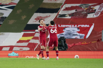 Diogo Jota and Mohamed Salah celebrate Jota's goal